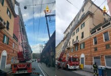 Genova, decine di interventi dei Vigili del Fuoco per vento forte