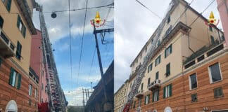 Genova, decine di interventi dei Vigili del Fuoco per vento forte