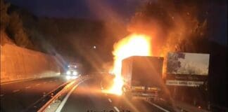 Camion in fiamme sull’autostrada A10 ad Arma di Taggia, tratto chiuso incendio A10 Arma di Taggia