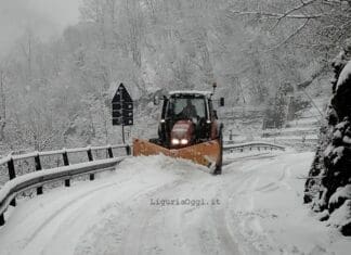 Meteo Liguria, da domani giù le temperature. Prime nevicate in arrivo? neve strada spazzaneve