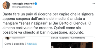 Selvaggia Lucarelli contro il medico No Vax e la cena al Bar Berto di Genova Selvaggia Lucarelli Bar berto