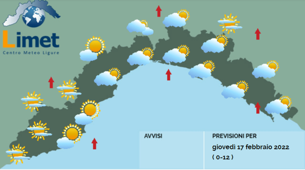 meteo 17 febbraio 2022