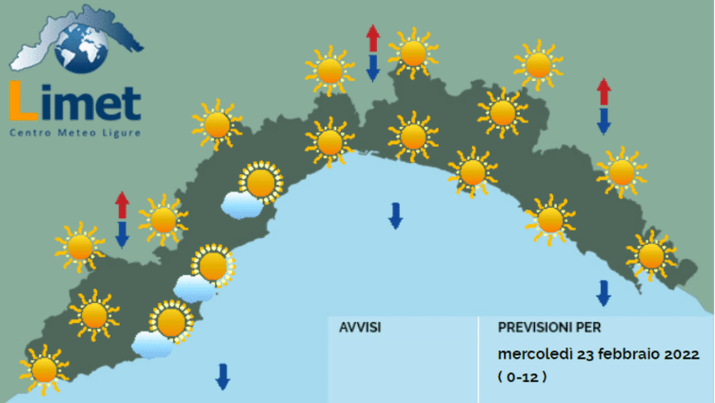 meteo 23 febbraio 2022