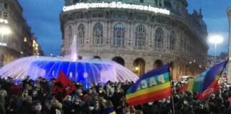 Guerra in Ucraina, oggi sciopero del Porto di Genova presidio Pace piazza De Ferrari Genova
