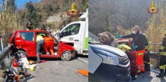 Avegno, frontale tra un’auto e un furgone: ferita una donna