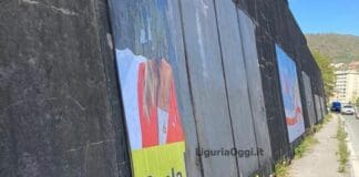 Elezioni Genova, manifesti dell’assessore Paola Bordilli presi di mira manifesti Bordilli vandal