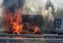 Camion in fiamme sull’autostrada A7 Genova – Milano, morto l’autista incendio camion A7 autostrada