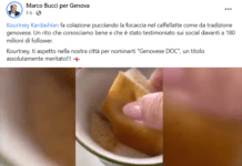 Kourtney Kardashian puccia la focaccia nel cappuccino e il sindaco Bucci la invita a Genova – Video