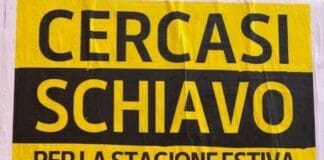 Cercasi Schiavo, il manifesto apparso a Lipari fa discutere anche la Riviera Ligure Cercasi schiavo