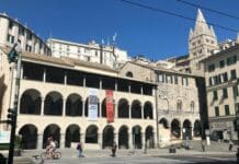 Genova, raffiche sino a 69 km/h, cadono calcinacci alla Commenda di Prè Commenda di Prè Genova Museo dell'emigrazione