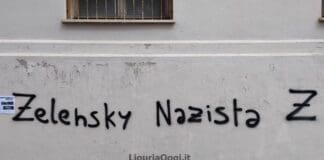 Genova, scritte contro Zelensky a Marassi Zelensky scritta muro