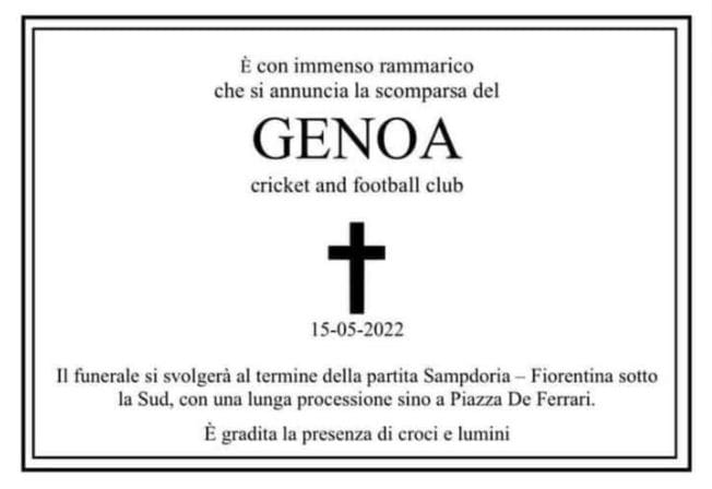 funerale Genoa serie B