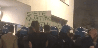 Genova, comizio della Lega interrotto dalle contestazioni al circolo del Cap contestazione comizio Lega calp