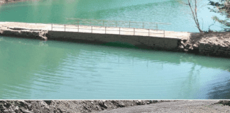 Emergenza siccità, il lago del Brugneto sempre più a secco Ponte Moro Brugneto luglio 2017