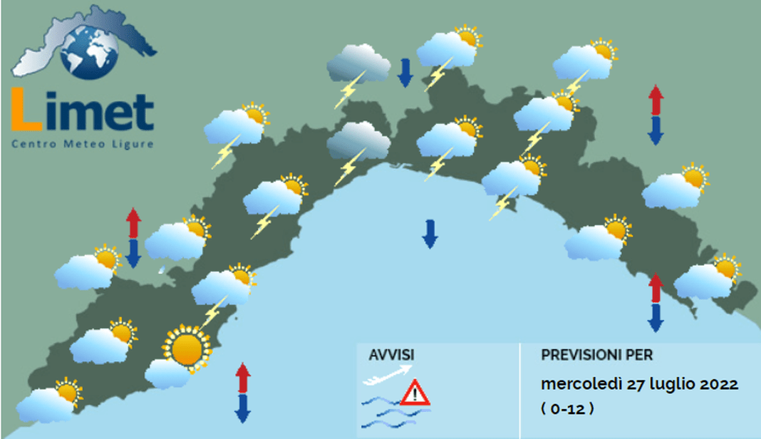 meteo Liguria 27 luglio 2022