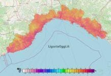 Emergenza caldo in Liguria, Arpal conferma allerta caldo Liguria cartina