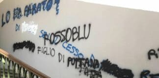 Pegli, teppisti mascherati da tifosi imbrattano i muri della stazione Pegli muri stazione imbrattati