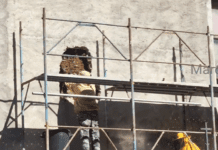 Genova, sciame d’api nel muro della chiesa della Sacra Famiglia in via Montaldo Api chiesa sacra Famiglia via Montaldo, Genova