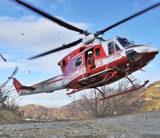 Borzonasca, ricerche per due anziani scomparsi, arrivano gli elicotteri Elicottero vigili del fuoco