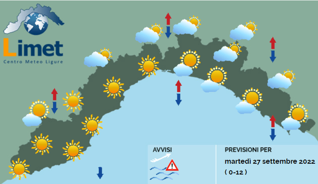 meteo Liguria 27 settembre 2022