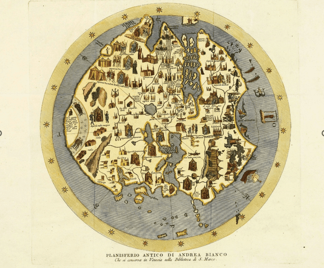 Planisfero carta nautica medievale
