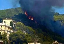 Laigueglia, vasto incendio boschivo minaccia anche l’abitato Laigueglia incendio