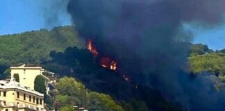 Laigueglia, vasto incendio boschivo minaccia anche l’abitato Laigueglia incendio