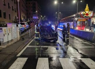 auto ribaltata corso Europa Genova