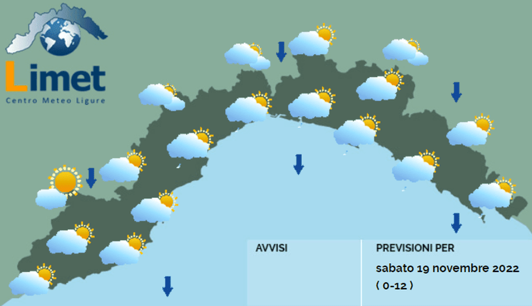 meteo Liguria 19 novembre 2022