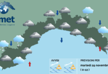 Meteo Liguria, possibili piovaschi e neve sui rilievi Meteo Liguria 29 novembre 2022