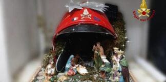 Genova, casco dei Vigili del Fuoco diventa presepe per la Madonna della Guardia presepe casco vigili del fuoco Genova