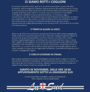 protesta Sampdoria Tifosi