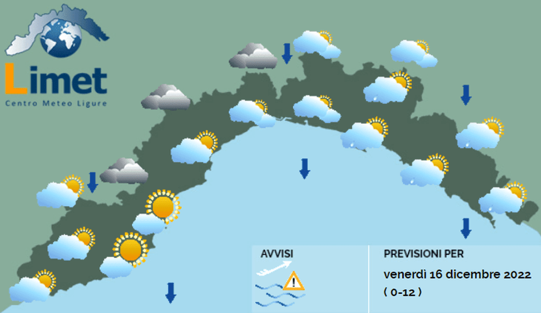 meteo Liguria 16 dicembre 2022