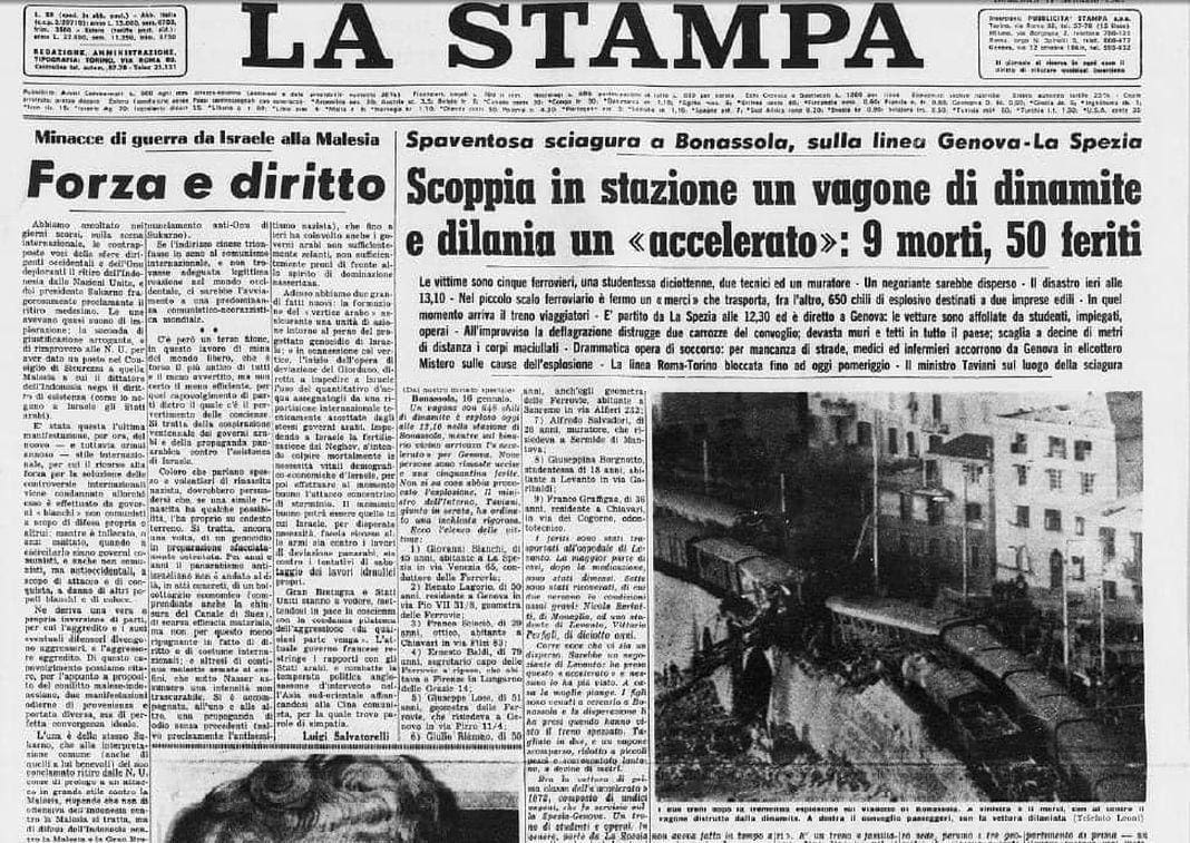 Bonassola, esplosione 16 gennaio 1965