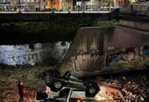 Genova, auto sfonda ringhiera e finisce nel Bisagno in via Bobbio Incidente via Bobbio Marassi genova