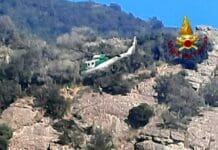 Portofino, escursionista cade lungo un sentiero sul Promontorio, arriva l’elicottero Elicottero vigili del Fuoco monte Portofino