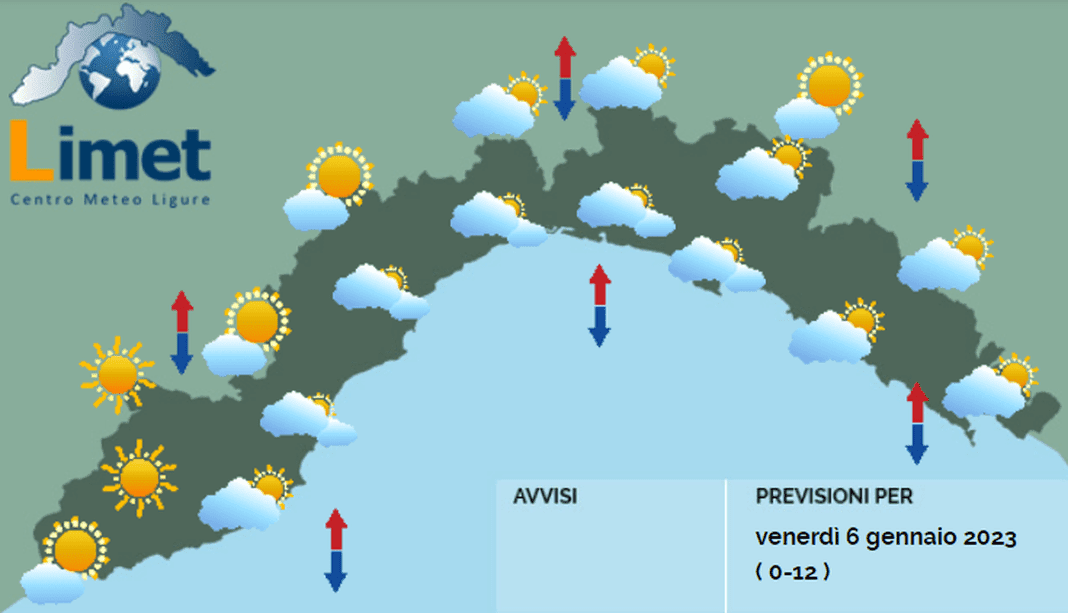 Meteo Liguria 6 gennaio 2023