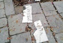 Genova, vandali rubano e distruggono targa della Salita di Oregina Oregina targa distrutta salita Oregina