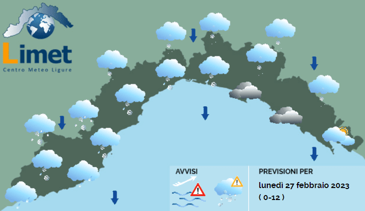 meteo Liguria 27 febbraio 2023