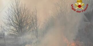 Campo Ligure, incendio sul monte Pavaglione Incendio Campo Ligure 13 febbraio 2023