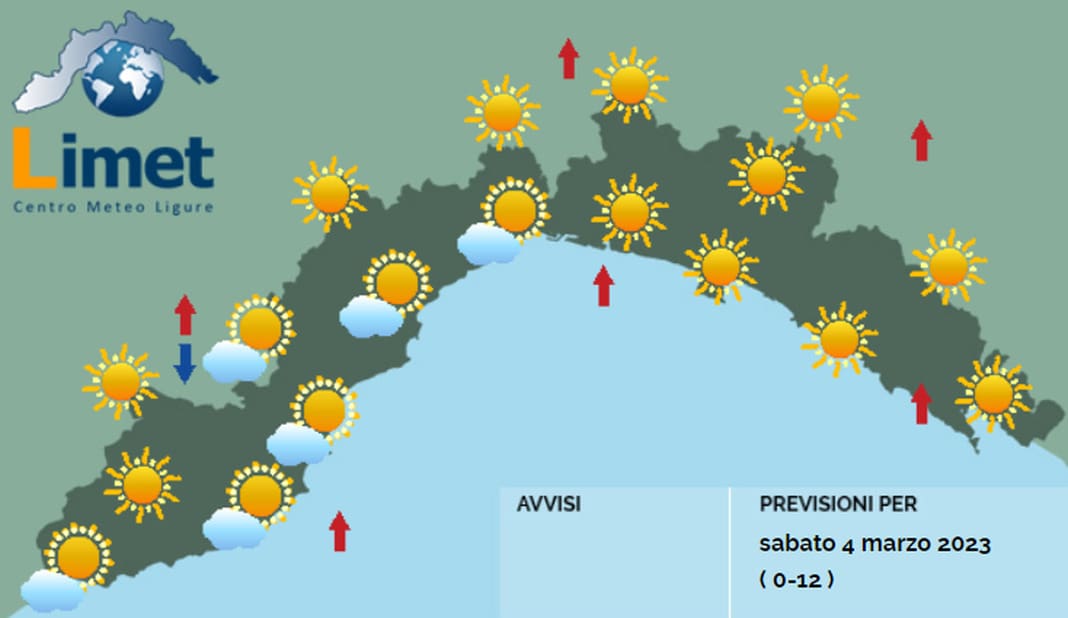 Meteo Liguria 3 marzo 2023