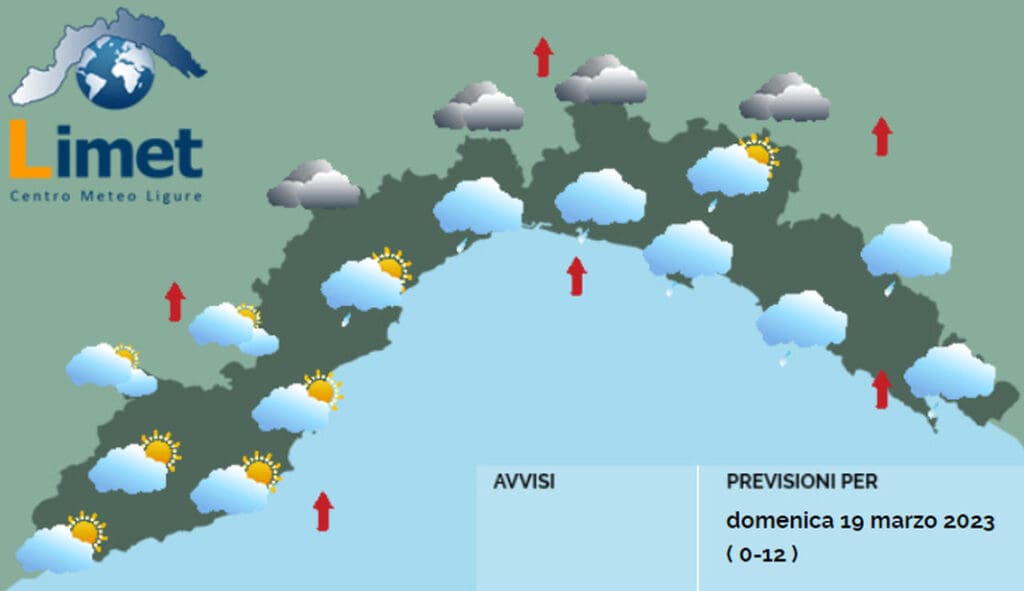 meteo Liguria 19 marzo 2023