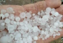 Maltempo in Liguria, grandinata in Valle Argentina, temperatura in picchiata grandine