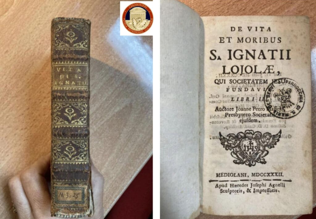 Libro antico ritrovato Carabinieri Genova