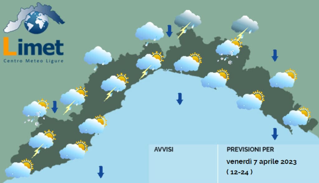 meteo Liguria 7 aprile 2023