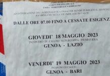 Genova, a Marassi oltre 12 ore di divieti di sosta e modifiche del traffico per una partita cartello stadio Genoa Bari