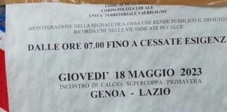 Genova, a Marassi oltre 12 ore di divieti di sosta e modifiche del traffico per una partita cartello stadio Genoa Bari