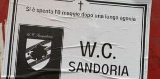 Funerale della Sampdoria, Asef denuncerà chi ha usato il logo senza permesso funerale Sampdoria manifesto Asef
