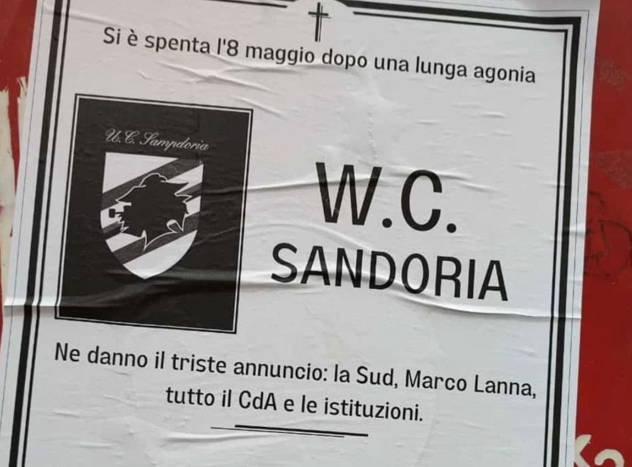funerale Sampdoria manifesto Asef