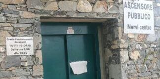 Nervi, ascensore tra via Donato Somma e viale Franchini fermo da un mese ascensore fermo Nervi